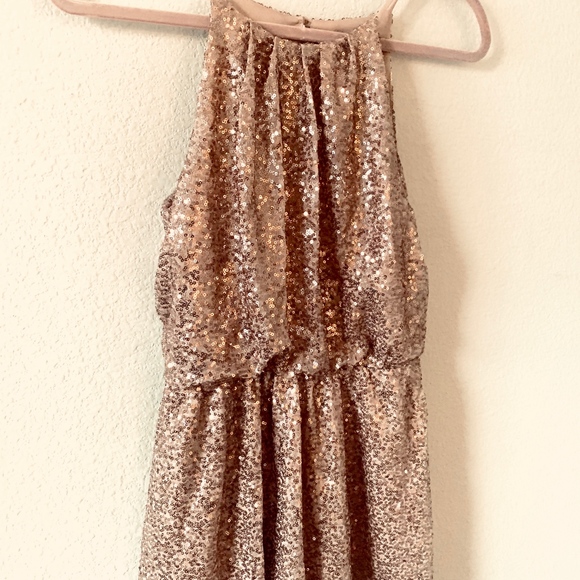 (‼️ SOLD‼️) All-Over Gold Sequin Mini Dress - Picture 4 of 5